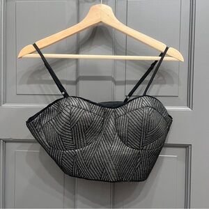 Black and silver going out crop top